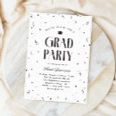Search for confetti graduation invitations Black and white