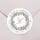 Search for floral monogrammed stickers Initial