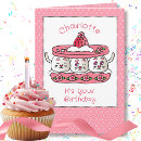 Search for cute cartoon cat cards Hand drawn