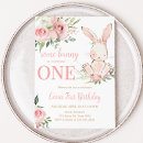 Search for some bunny is turning 1 invitations Floral