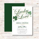 Search for lucky in love bridal shower invitations Shamrock