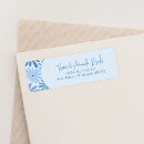Search for retro floral return address labels Blue