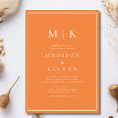 Search for orange and white wedding invitations Minimalist