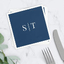 Search for modern wedding napkins Blue