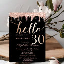 Search for rose gold 30th birthday invitations Girly