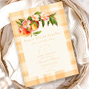Search for sweet as a peach baby shower invitations Watercolor