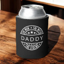 Search for funny fathers day can coolers Black and white