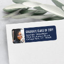 Search for blue graduation return address labels Elegant