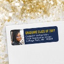 Search for navy blue and gold return address labels Graduate