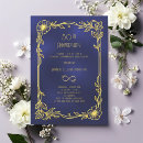 Search for blue gold 50th wedding anniversary invitations Married 50 years