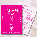 Search for pink champagne birthday invitations Hand drawn