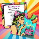 Search for pin up birthday invitations Retro