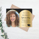 Search for black gold graduation invitations High school college university