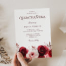 Search for burgundy roses quinceanera invitations Red