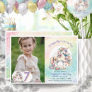 Search for unicorn 7th birthday invitations Rainbow
