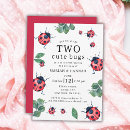 Search for twins 2nd birthday invitations Watercolor
