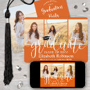 Search for orange and white graduation invitations Modern