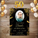 Search for mens black and gold birthday invitations Fifty
