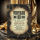 Search for vintage 80th birthday invitations Black and gold