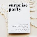 Search for retro surprise birthday invitations Black and white