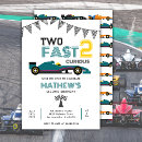 Search for 2 fast 2 curious birthday invitations Race car birthday