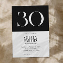 Search for black and white 30th birthday invitations Simple