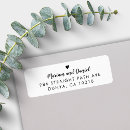 Search for wedding heart return address labels Handwritten