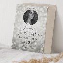 Search for string lights sweet 16 invitations Silver
