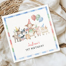 Search for farm animals napkins First birthday