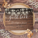 Search for rustic wedding guest books String lights