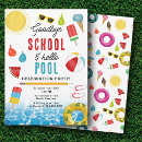 Search for end of school pool party invitations Fun