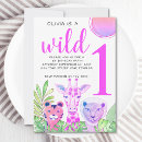 Search for tropical 1st birthday invitations Jungle animals