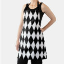 Search for black and white diamond pattern aprons Harlequin
