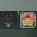 Search for blue floral square wedding invitations French
