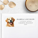 Search for happy dogs return address labels Golden retriever
