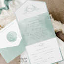 Search for green wedding invitations Classy modern minimal