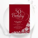 Search for 50 year old woman birthday invitations Elegant