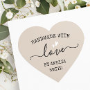 Search for brown heart stickers Handmade with love craft