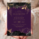 Search for black purple elegant wedding invitations Flowers