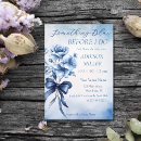 Search for something blue bridal shower invitations Watercolor blue and white