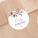 Search for pink rose baby shower stickers Baby in bloom