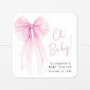 Search for girl baby shower square stickers Cute