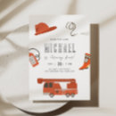Search for rescue birthday invitations Firefighter