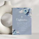 Search for blue confirmation invitations Blue and white