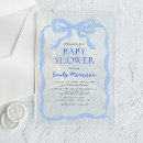 Search for ribbon baby shower invitations Blue bow