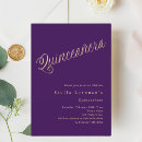 Search for purple gold quinceanera invitations Modern