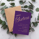 Search for purple gold sweet 16 invitations Modern