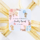 Search for baby gender reveal party stickers Teddy bear