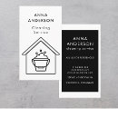 Search for black white cleaning service business cards House cleaner