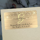 Search for gold glitter look return address labels For her